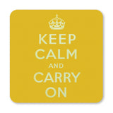 COASTER (Pack of 10): Keep Calm And Carry On - Yellow. ML0124