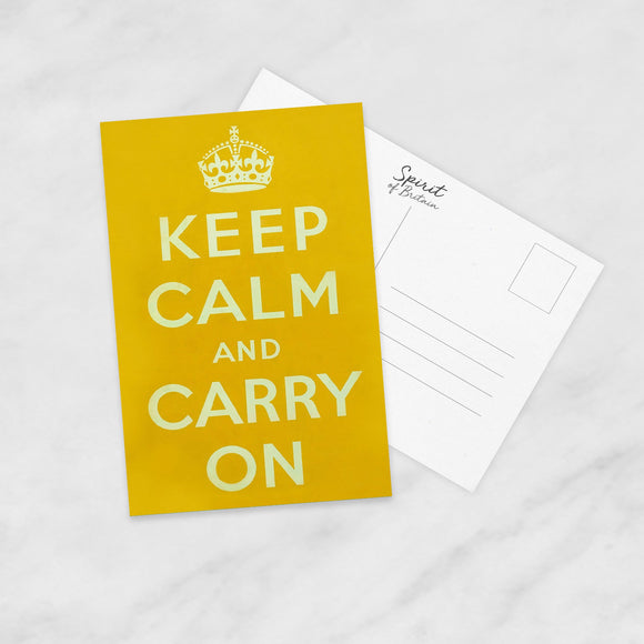 POSTCARD (Pack of 10): Keep Calm And Carry On - Yellow. ML0090