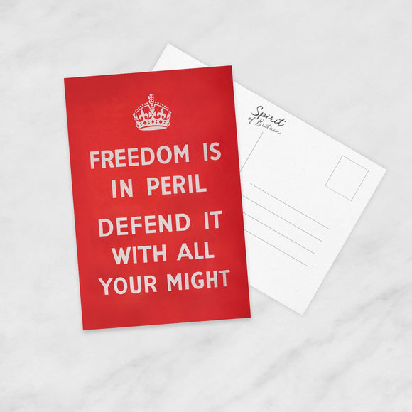 POSTCARD (Pack of 10): Freedom Is In Peril. ML0104