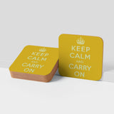 COASTER (Pack of 10): Keep Calm And Carry On - Yellow. ML0124