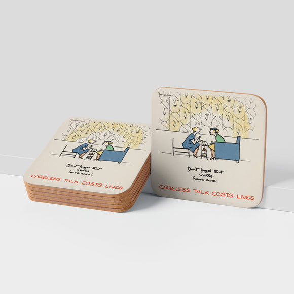 COASTER (Pack of 10): 'Don't Forget That Walls Have Ears!' ML0010